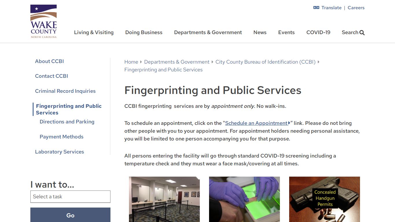 Fingerprinting and Public Services | Wake County Government